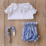 Tapa Fraldas Linho Azul