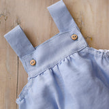 Look fofo azul linho c/ camisa