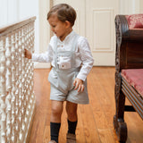 Calções 2 em 1 Espinhado Cinza