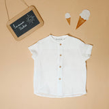 Look calças kiwi c/ camisa linho