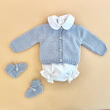 Look 3 peças | tapa fraldas, casaco e botinhas Lã Merino