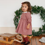 Vestido Flores Bordeaux