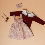 Look Saia Canela c/camisa, casaco e laço