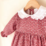 Vestido Flores Bordeaux