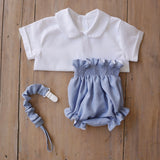 Tapa Fraldas Linho Azul