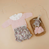 Look 4 peças | tapa fraldas framboesa,camisa,casaco e botinhas