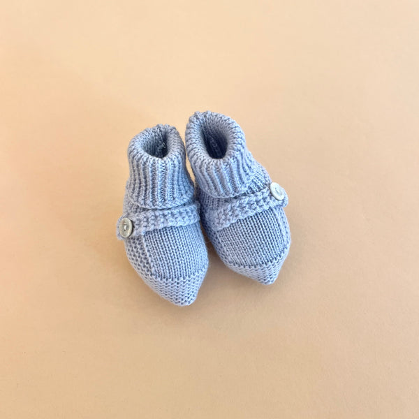 Botinhas Botão Azul| Lã Merino Premium