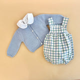 Look 2 peças | fofo e casaco azul Lã Merino