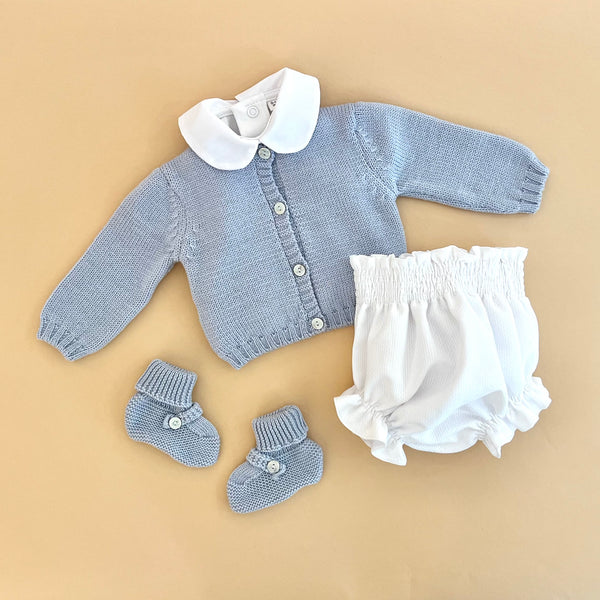 Look 3 peças | tapa fraldas, casaco e botinhas Lã Merino