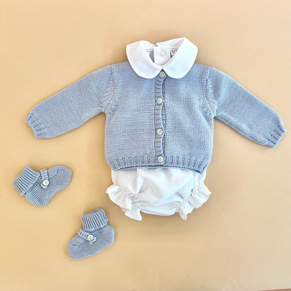 Look 3 peças | tapa fraldas, casaco e botinhas Lã Merino