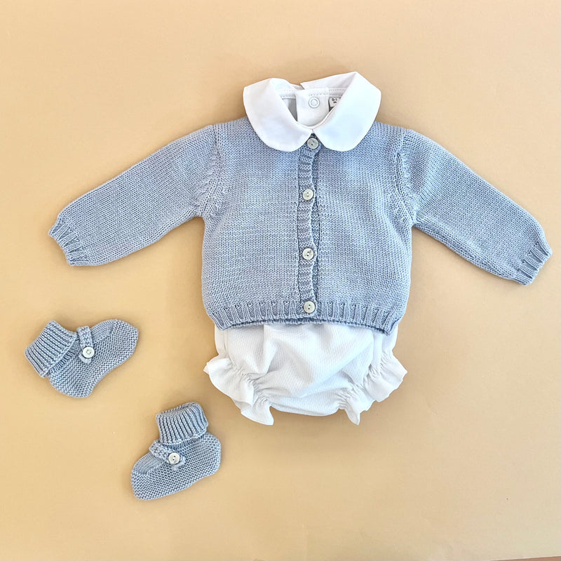 Look 3 peças | tapa fraldas, casaco e botinhas Lã Merino