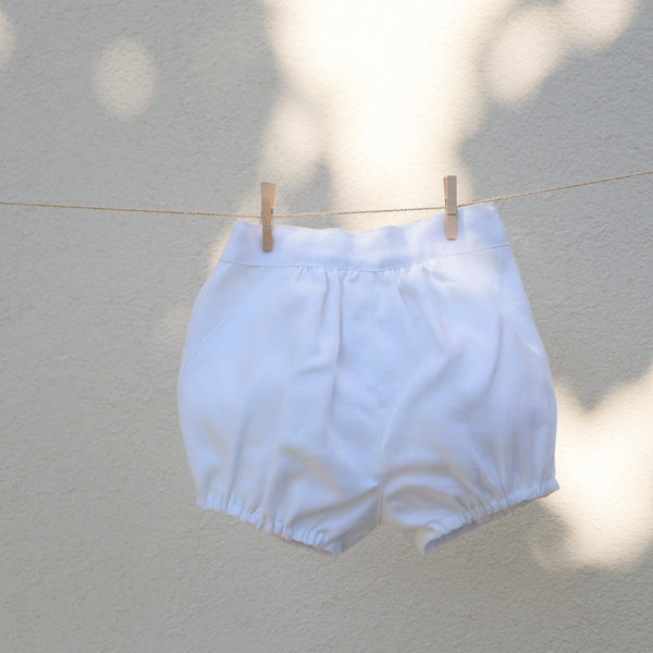Calções Linho Branco c/elásticos