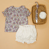 Look calções Banana Split c/camisa framboesa